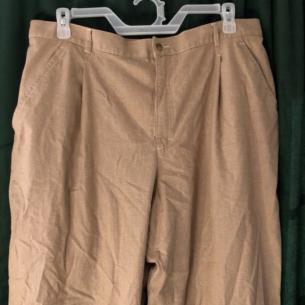 Vintage Tiny Checked khaki pants